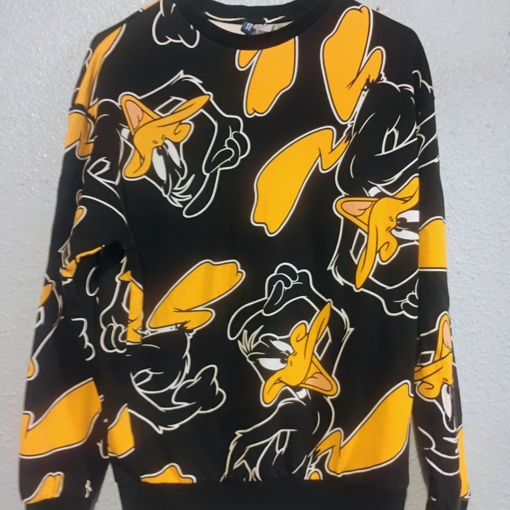 Daffy Duck Looney Tunes Double Sided AOP Light Sweatshirt Lrg Unisex